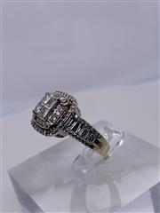 Lady's Diamond Cluster Ring 96 Diamonds 1.80 Carat T.W. 14K White Gold 6.1g